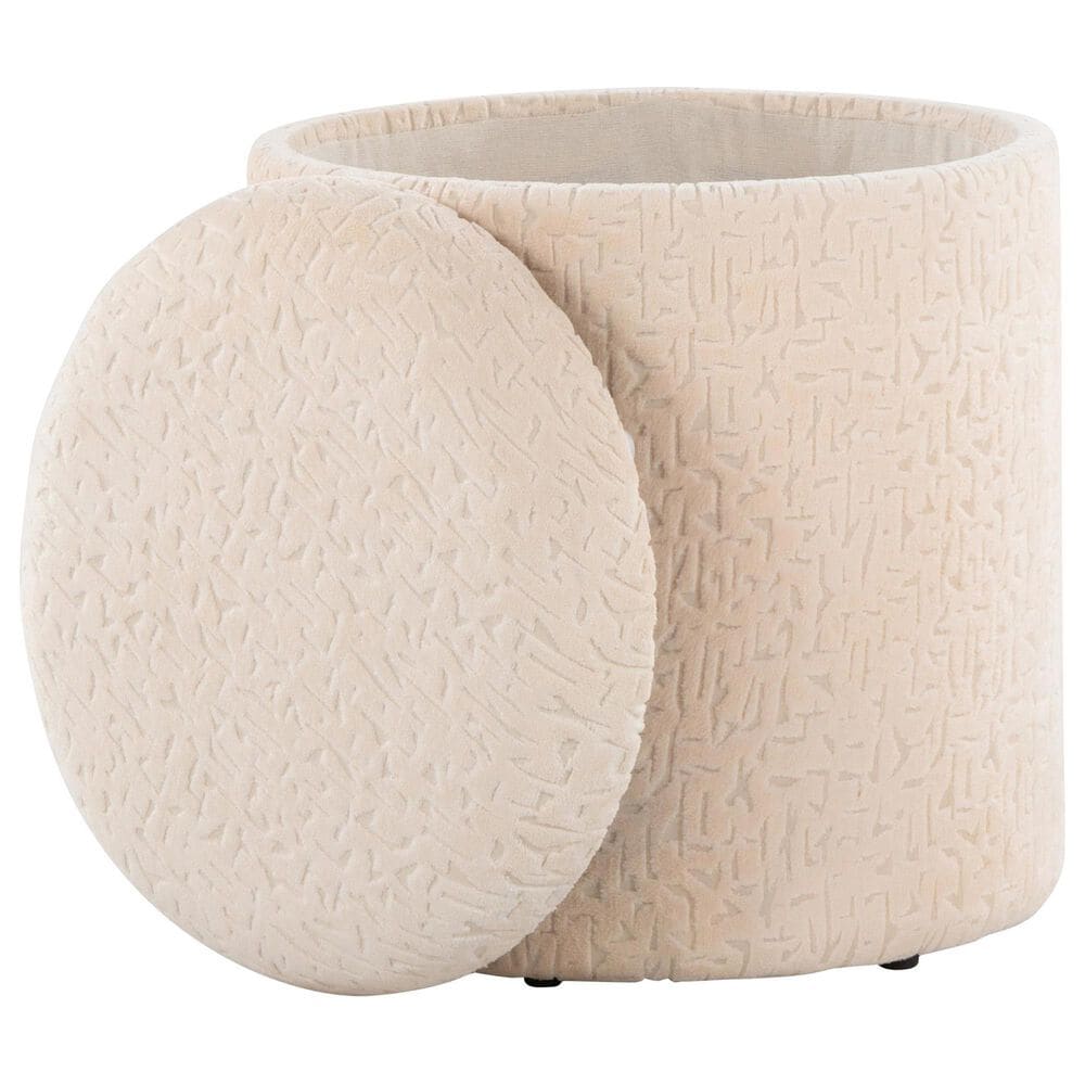 LumiSource Tahoe 18" Storage Ottoman in Beige, , large