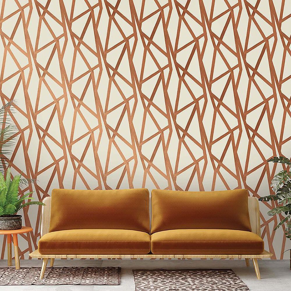 Tempaper Genevieve Gorder Intersections Urban Bronze Peel and Stick Wallpaper, , large