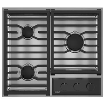 Wolf 24" Transitional Framed Gas Cooktop in Stainless Steel, , large