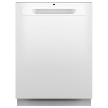 GE Appliances 24" Built-In Pocket Handle Dishwasher in White, , large
