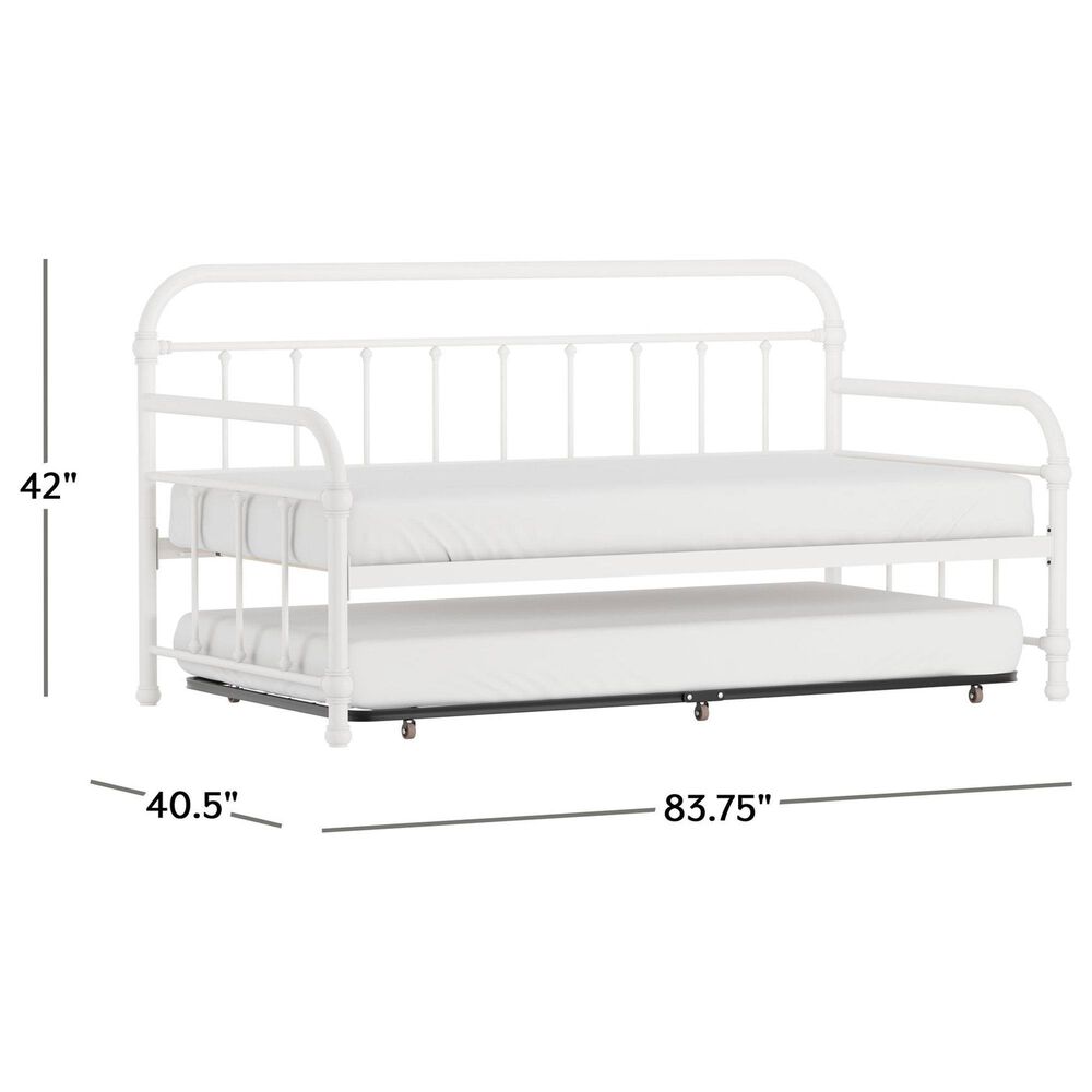 Richlands Furniture Twin Metal Slat Daybed and Trundle in White, , large