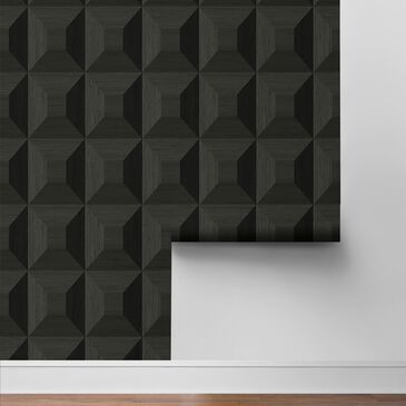 NextWall Quadrant Geo 216" x 27" Peel and Stick Wallpaper in Blacksmith, , large