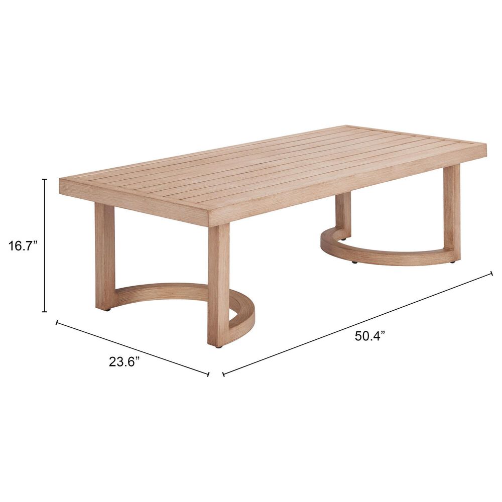 Zuo Modern Leto Patio Coffee Table in Brown, , large
