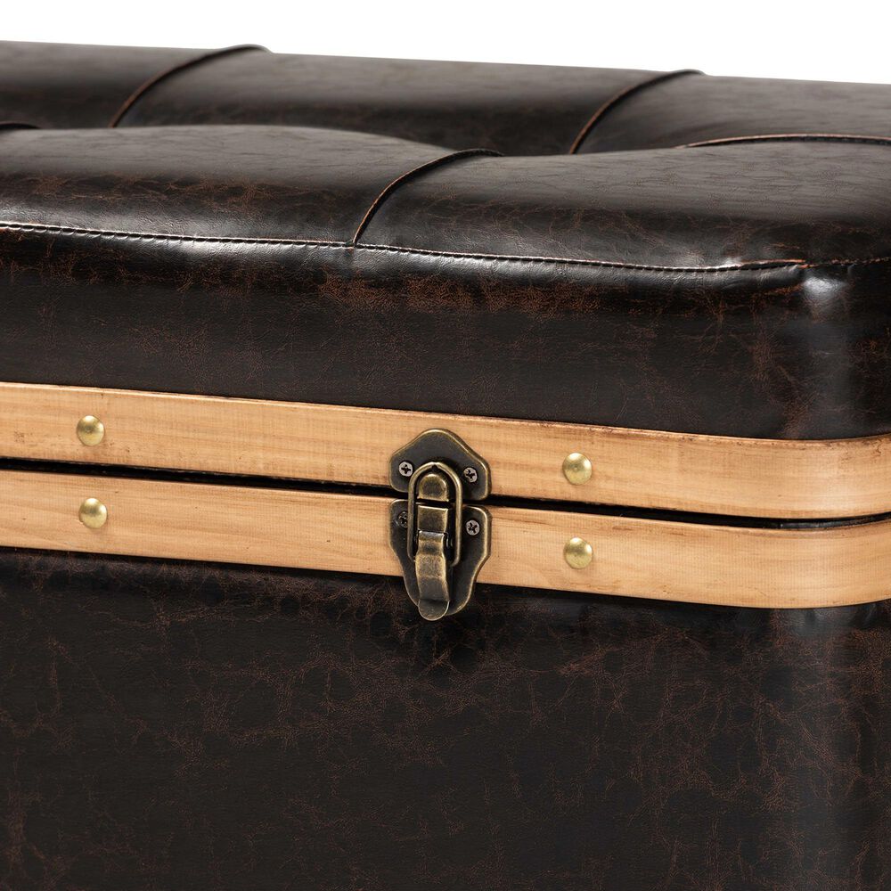 Baxton Studio Gendry Storage Ottoman in Dark Brown, , large