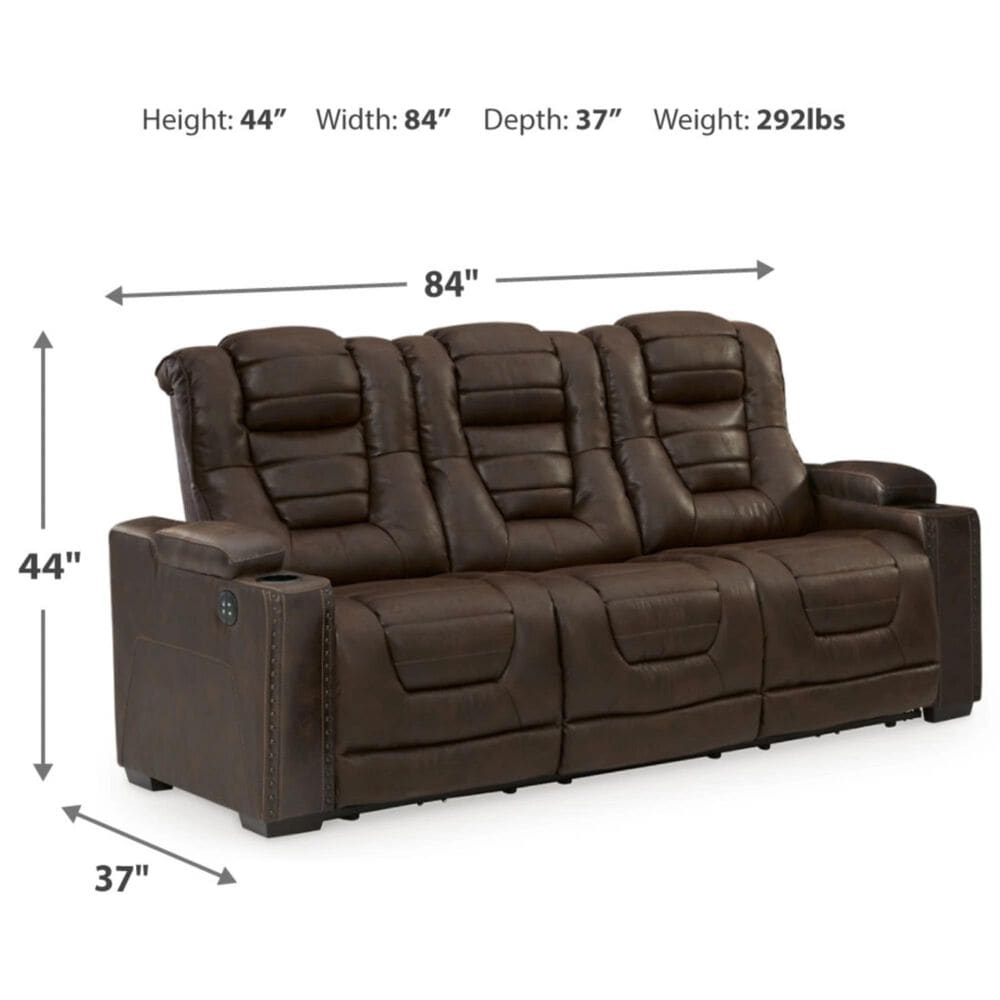 Ashley Owner&#39;s Box Power Reclining Sofa in Thyme, , large