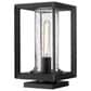 Golden Lighting Smyth 1-Light Outdoor Pier Mount with Seeded Glass Shade in Natural Black, , large