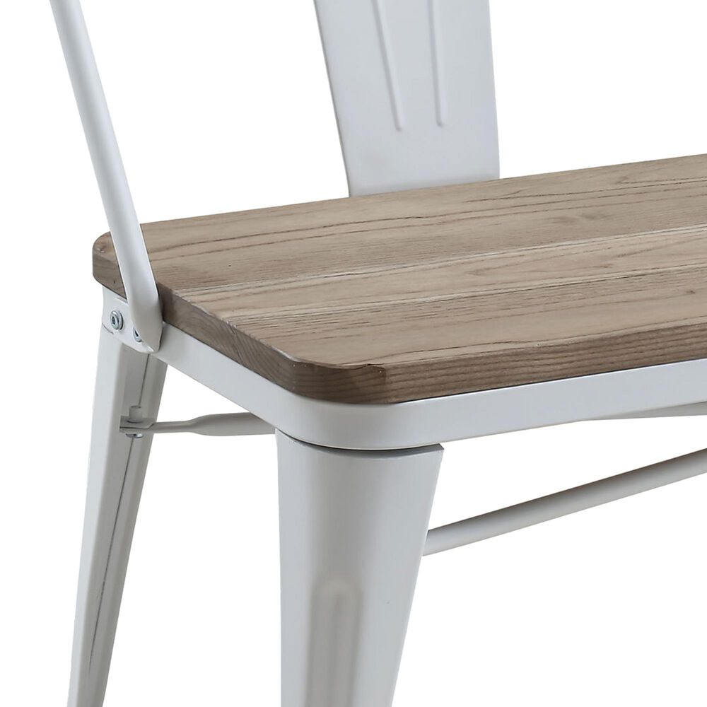 Furniture of America Patterson Dining Bench in White and Dark Oak, , large