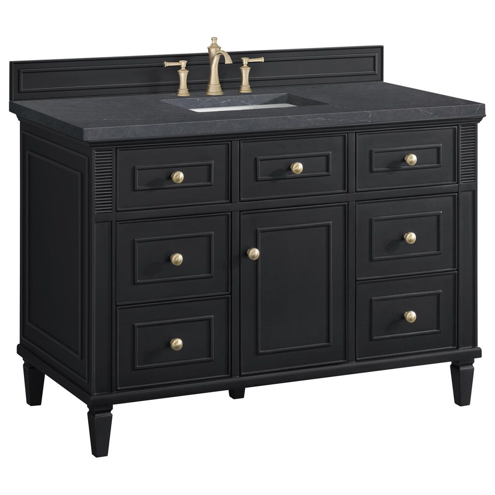 James Martin Vanities Lorelai 48" Single Vanity in Black Onyx with 3 cm Charcoal Soapstone Quartz Top, , large