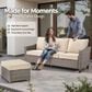 HOMLUX 5-Piece Outdoor Wicker Patio Furniture Set in Beige, , large