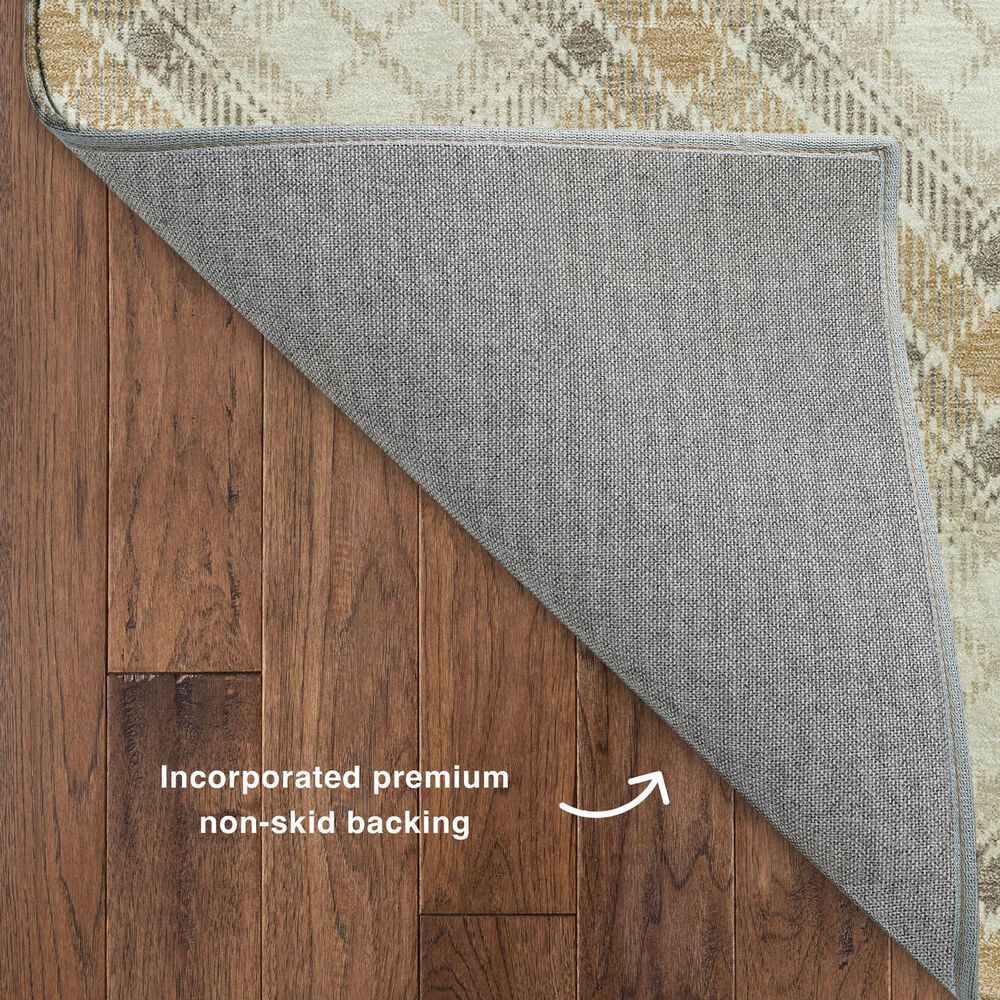 Dalyn Rug Company Soft Essentials Plaid Ivory 2'3" x 7'6" Indoor/Outdoor Runner, , large