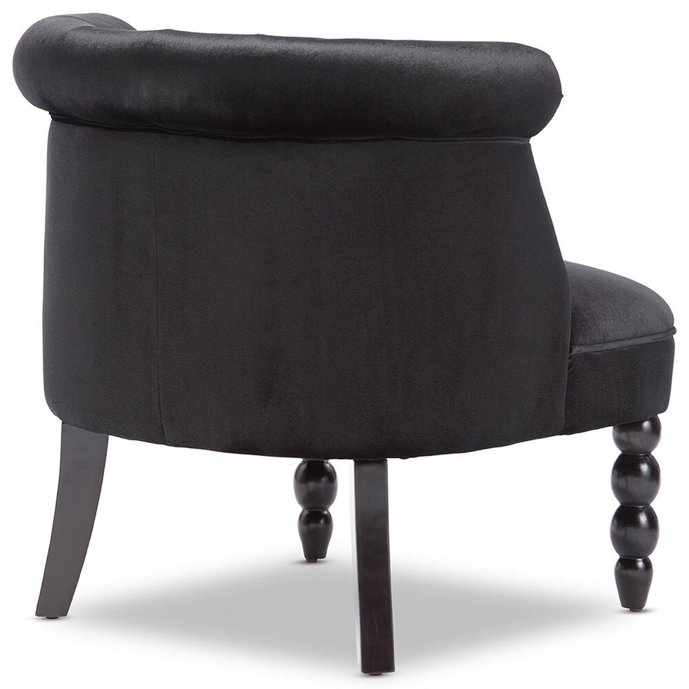 Baxton Studio Flax Accent Chair in Black, , large