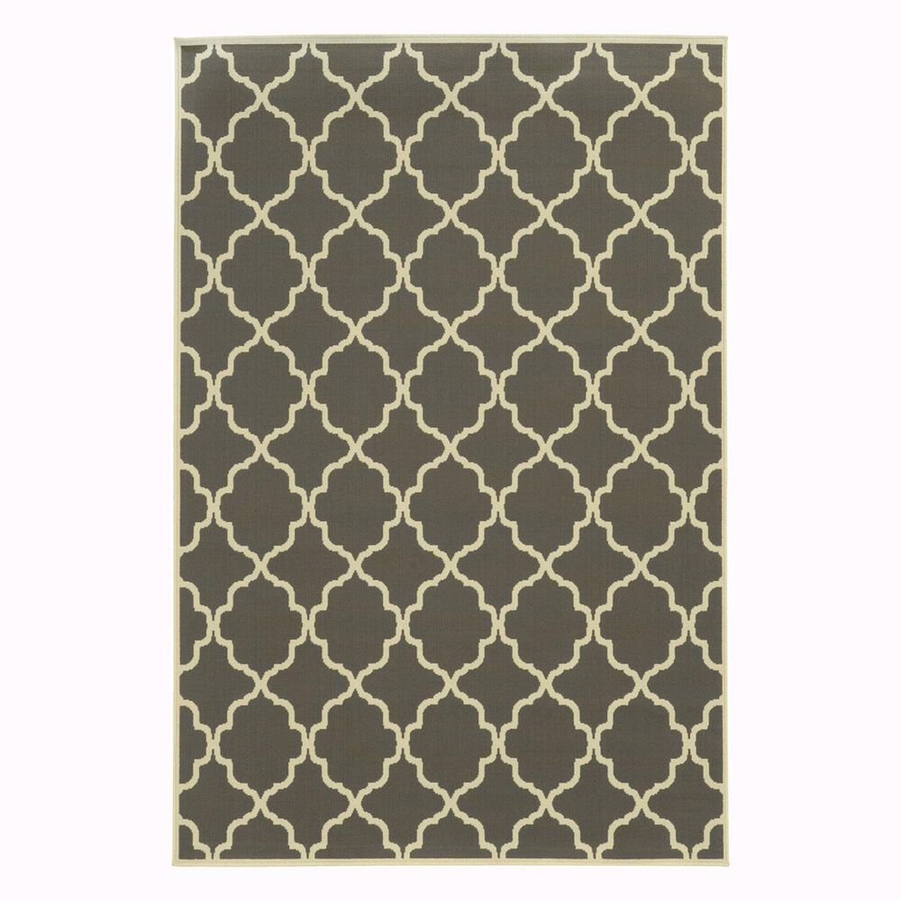 Oriental Weavers Riviera 4770W 1"9" x 3"9" Charcoal Scatter Rug, , large
