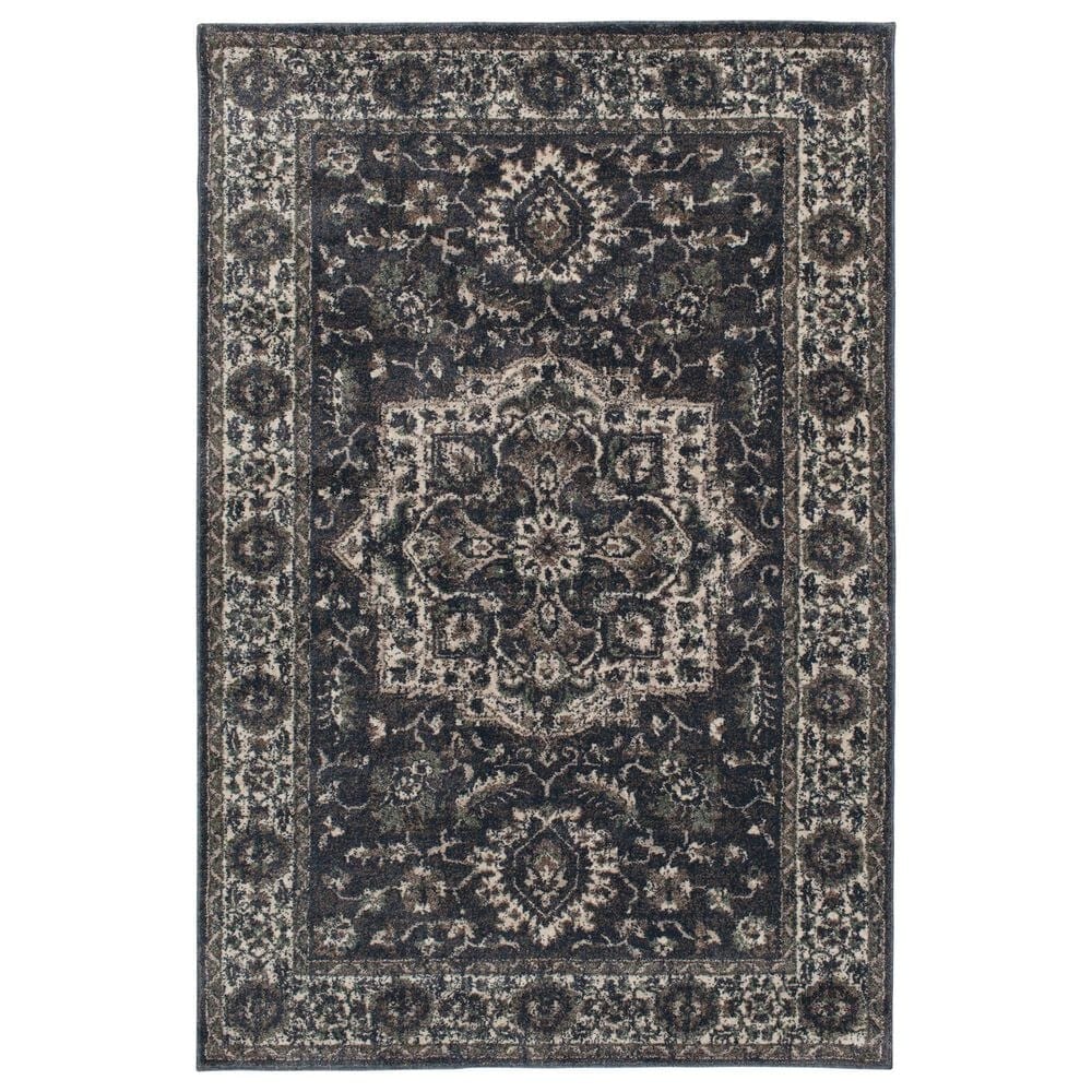Central Oriental Minerva Hester 7"10" x 9"10" Vintage Blue and Alabaster Area Rug, , large