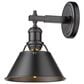 Golden Lighting Orwell 1-Light Bath Vanity in Matte Black with Black Shade, , large