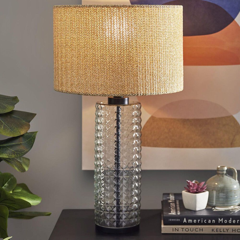 Adesso Delilah Table Lamp in Black and Clear, , large