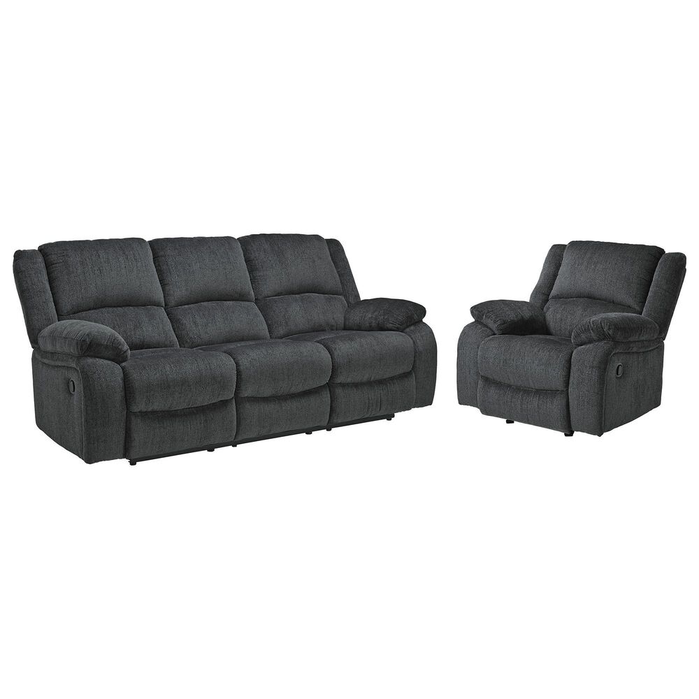 Ashley Draycoll Power Reclining Sofa and Recliner Set in Slate, , large