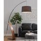 LumiSource Robyn Mid-Century Modern Floor Lamp in Walnut Wood and Black Linen Shade by LumiSource, , large