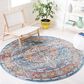 Safavieh Aria 6"6" Round Turquoise and Light Orange Area Rug, , large