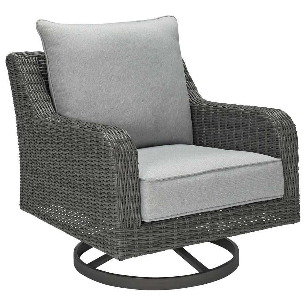 Ashley Elite Park Patio Swivel Lounge Chair in Gray, , large