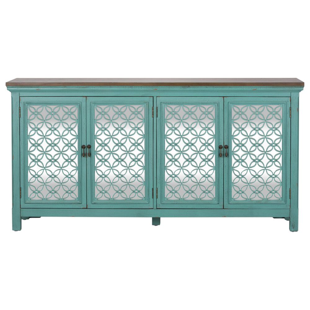 Belle Furnishings Kensington 4-Door Accent Cabinet in Blue, , large
