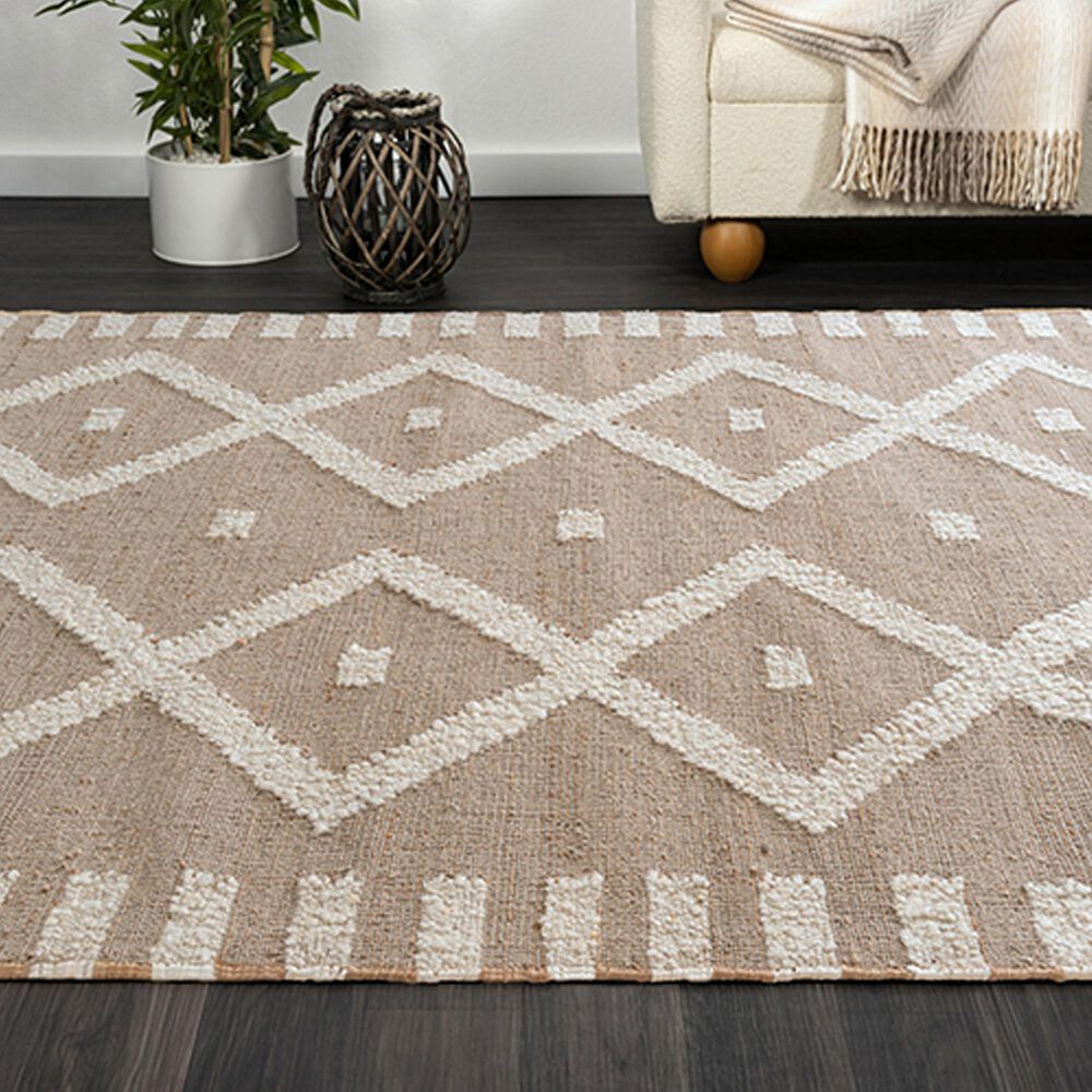 L&amp;R Resources Geoblend 10&#39; x 14&#39; Beige and Natural Area Rug, , large