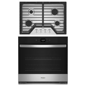 Whirlpool 2-Piece Kitchen Package with 5 Cu. Ft. Single Wall Oven and 30" Gas Cooktop in Stainless Steel, , large