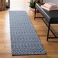 Safavieh Martha Stewart Cotton MSR405 2" x 8" Blue and Grey Runner, , large