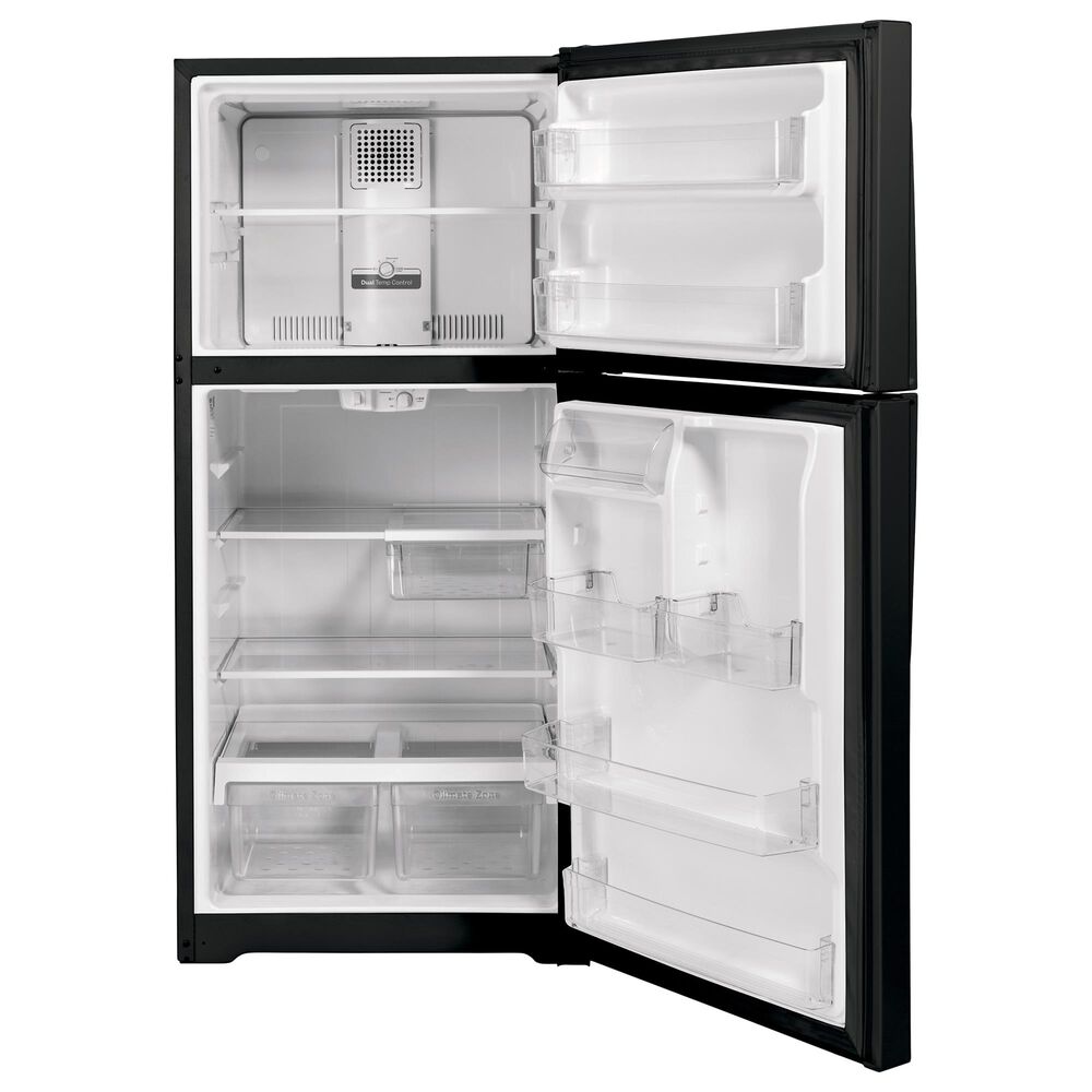 GE Appliances 21.9 Cu. Ft. Top-Freezer Refrigerator Dual Control in Black, , large
