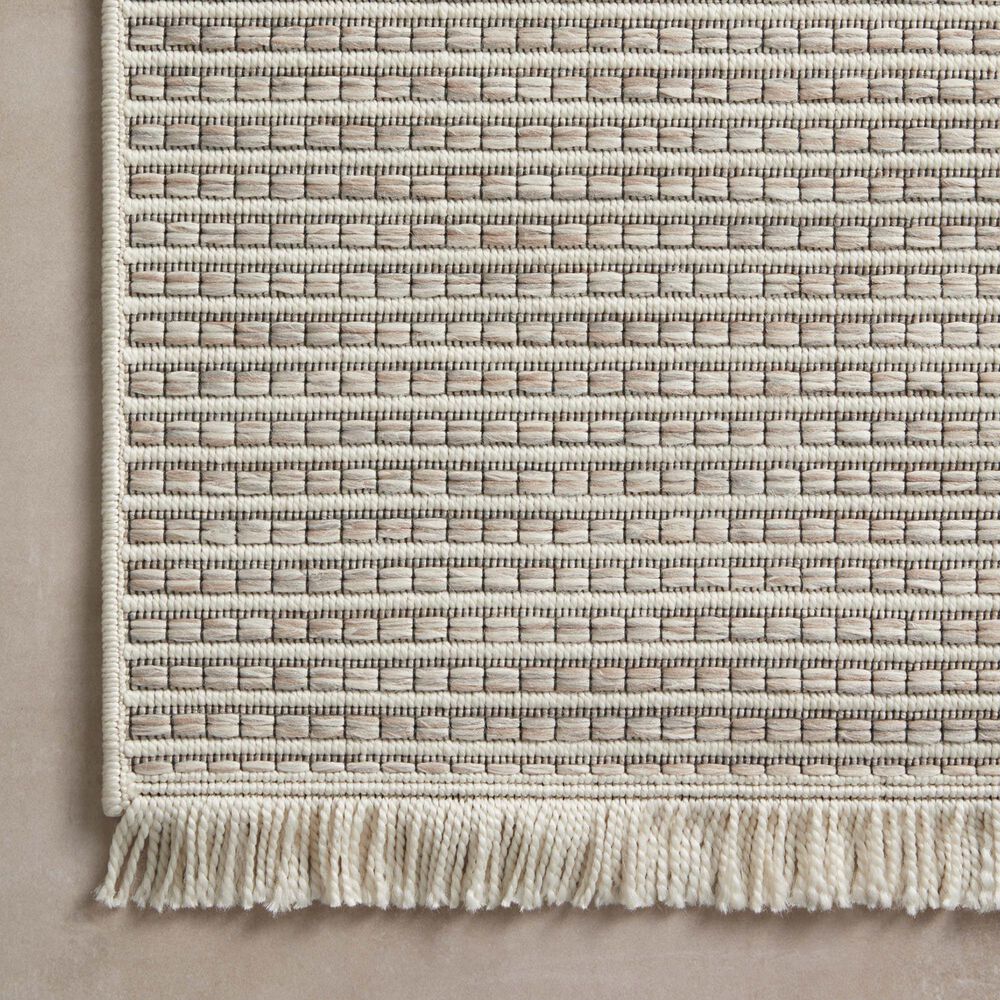 Amber Lewis x Loloi Malibu MAB-04 2&#39;3&quot; x 3&#39;9&quot; Ivory and Dove Indoor/Outdoor Area Rug, , large