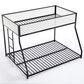 Hearth and Haven Adam Twin over Full Bunk Bed with White Mesh Guard Rail in Black, , large