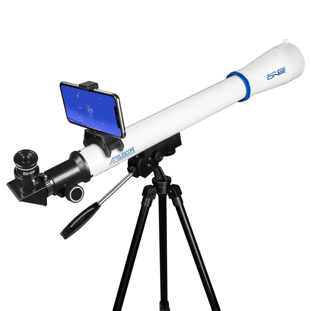 Explore One Explore One STARAPP - 50mm Refractor Telescope with Panhandle Mount in White, , large