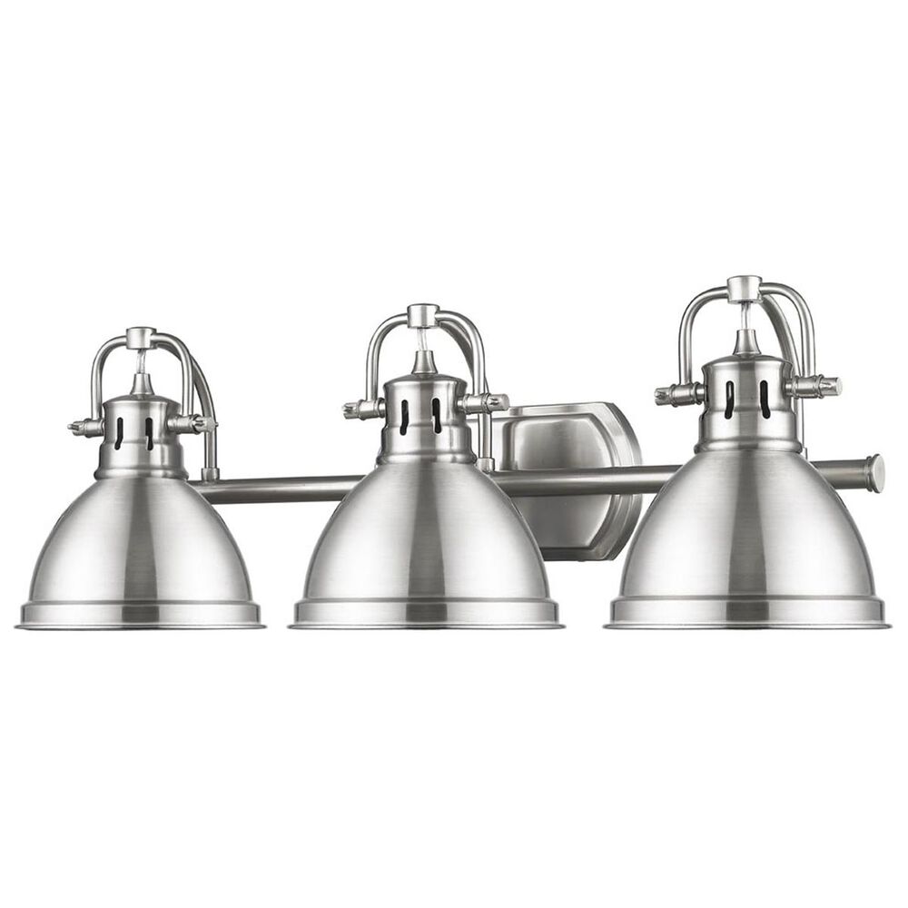 Golden Lighting Duncan 3-Light Bath Vanity in Pewter with Pewter Shades, , large