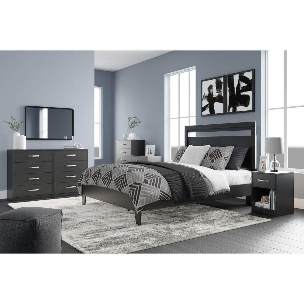 Ashley Finch 1-Drawer Nightstand in Matte Black, , large