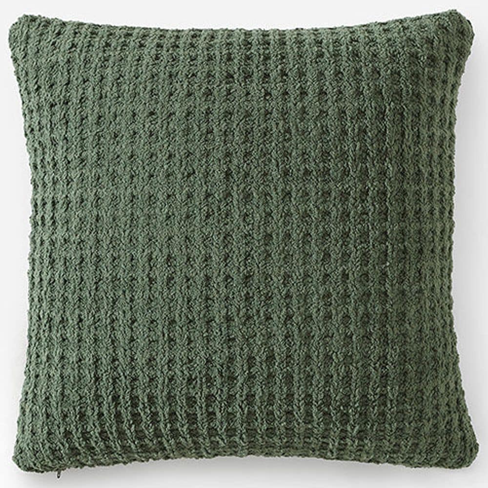 Sunday Citizen Snug Waffle 20" Square Throw Pillow in Moss, , large