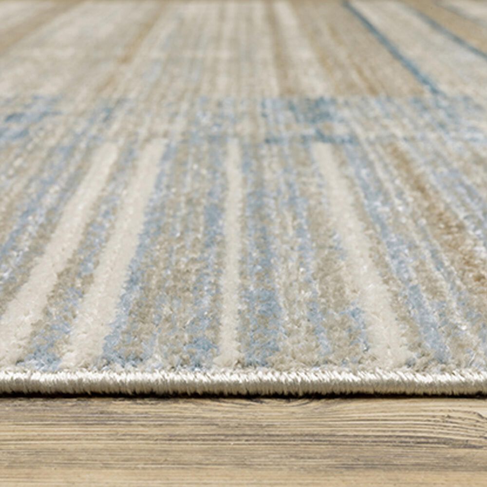 Oriental Weavers Bauer Geometric Lines 6&#39;7&quot; x 9&#39;6&quot; Blue Area Rug, , large