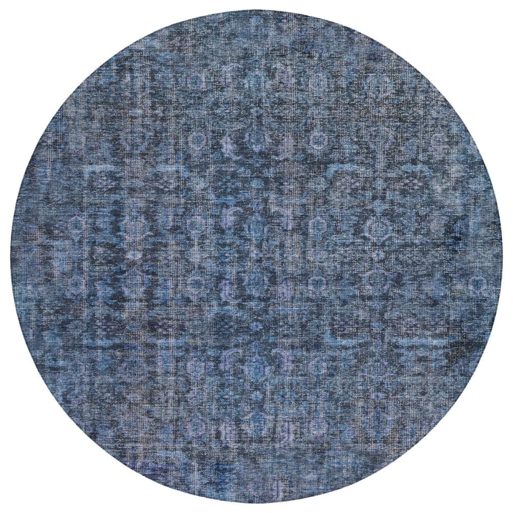 Dalyn Rug Company Karaj KJ3 8" Round Blue Indoor/Outdoor Area Rug, , large