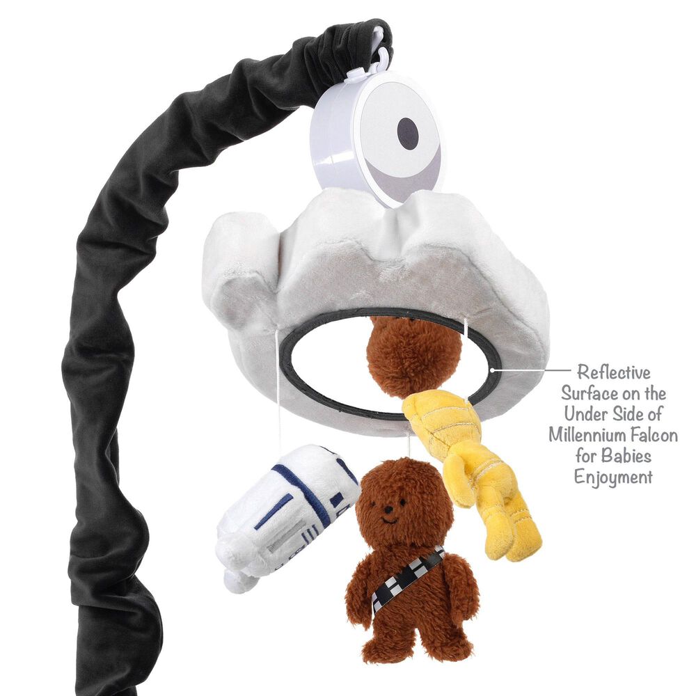 Lambs and Ivy Star Wars Signature Millennium Falcon Musical Baby Crib Mobile in Blue, White, Yellow and Black, , large