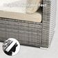 HOMLUX 7-Piece Patio Conversation Set with Grey Wicker in Beige, , large