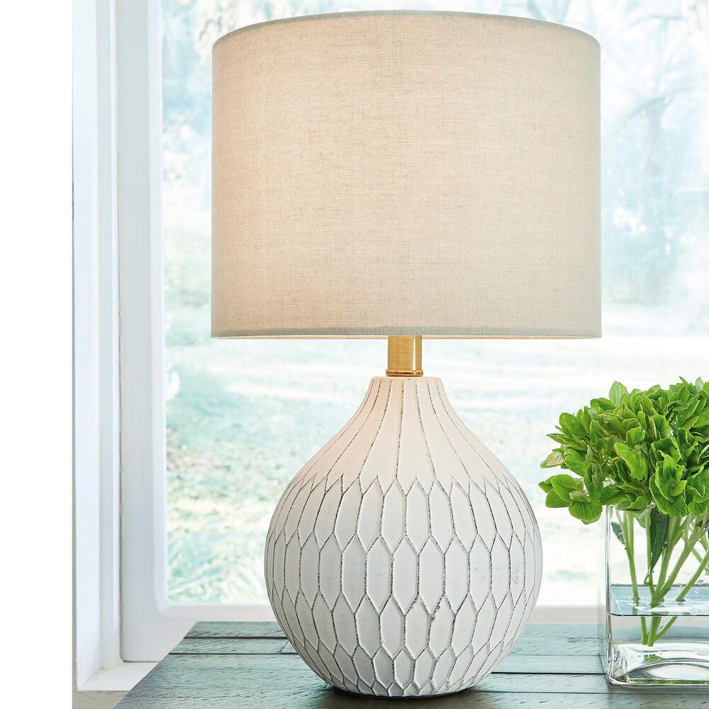 Ashley Wardmont Ceramic Table Lamp in Antique White, , large