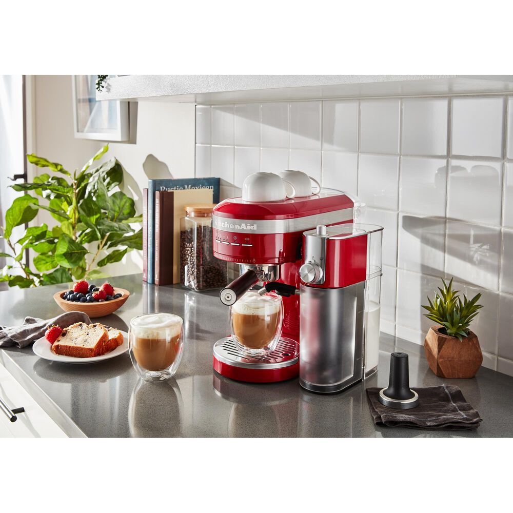 KitchenAid Metal Semi-Automatic Espresso Machine and Automatic Milk Frother  Attachment Bundle