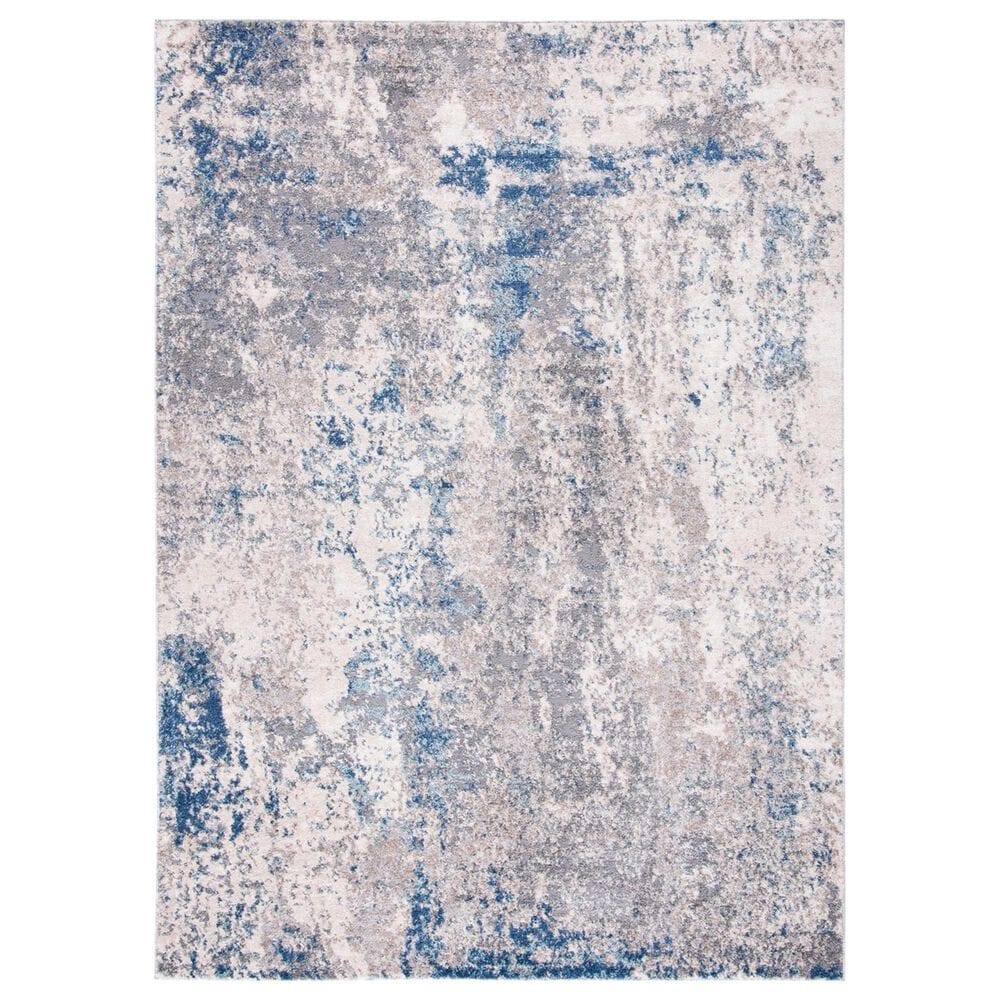 Safavieh Aston ASN718 3" x 5" Grey and Navy Area Rug, , large
