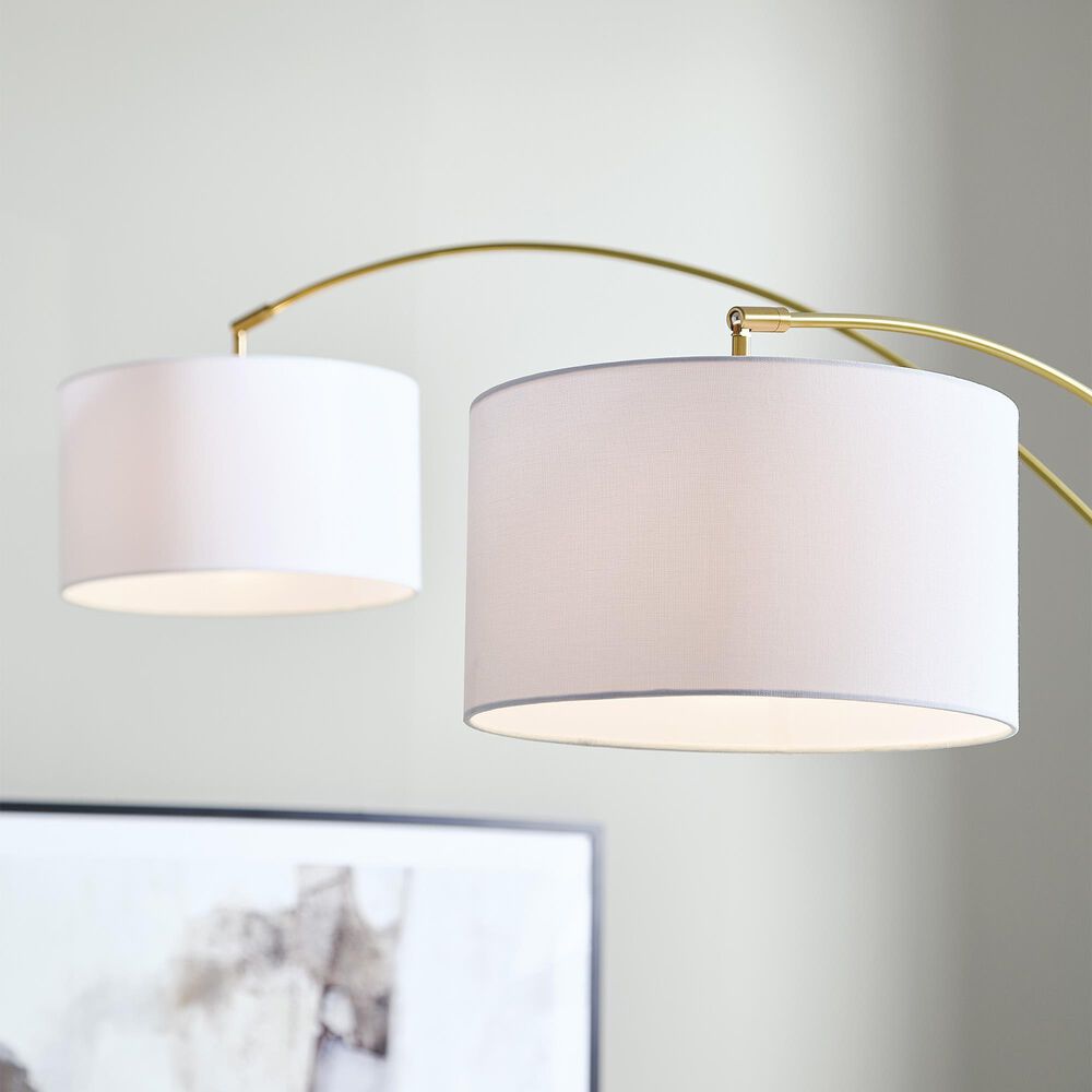 Ashley Valo Metal Arc Lamp in White and Gold, , large