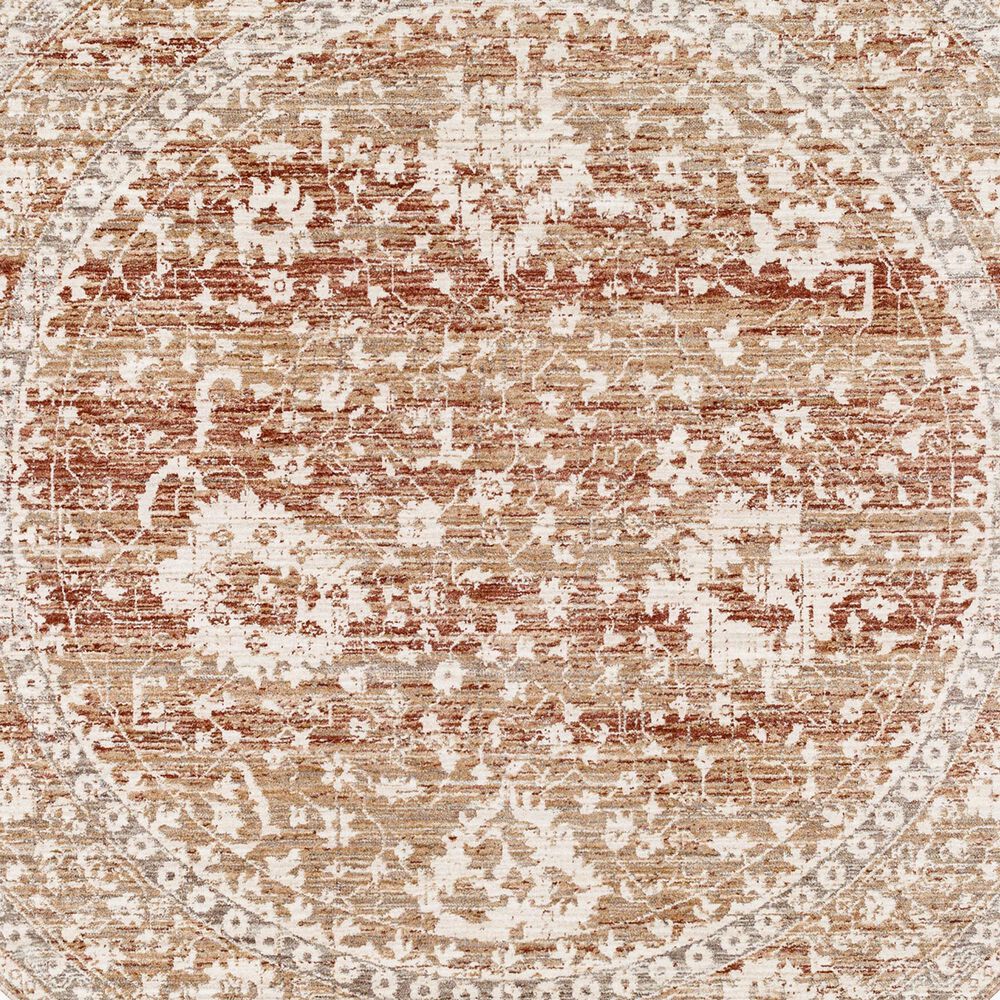Surya Carlisle 5&#39;3&quot; Round Dusty Pink, Ivory, Pale Blue, Sage, Olive and Medium Brown Area Rug, , large
