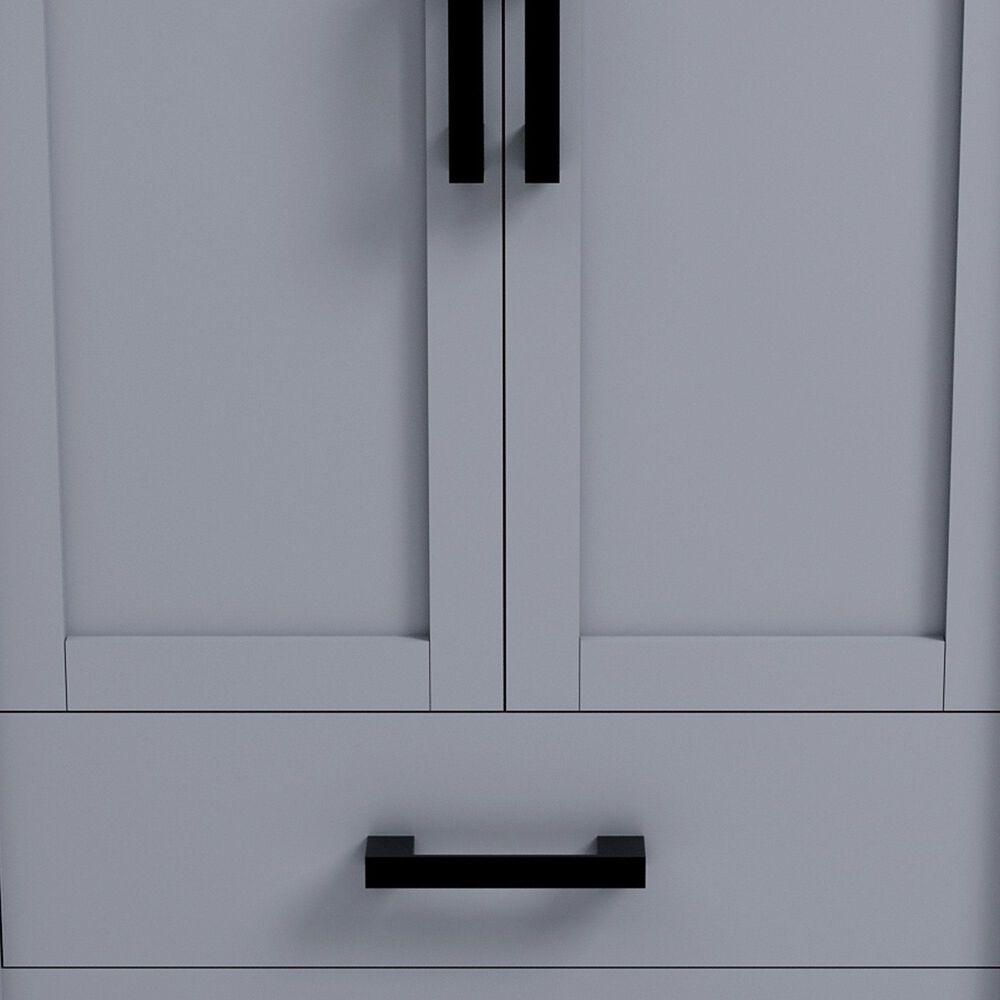 Lexora Home Ziva 30&quot; Single Bathroom Vanity in Dark Grey with 2 cm White Quartz Top and Rectangular Sink, , large