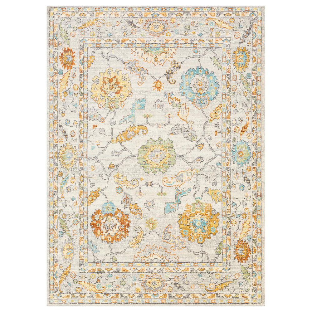 Surya Bodrum 5"3" x 7"3" Ivory, Orange, Saffron, Gray, Camel and Blue Area Rug, , large