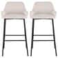 LumiSource Daniella Bar Stool with Cream Upholstery in Black (Set of 2), , large