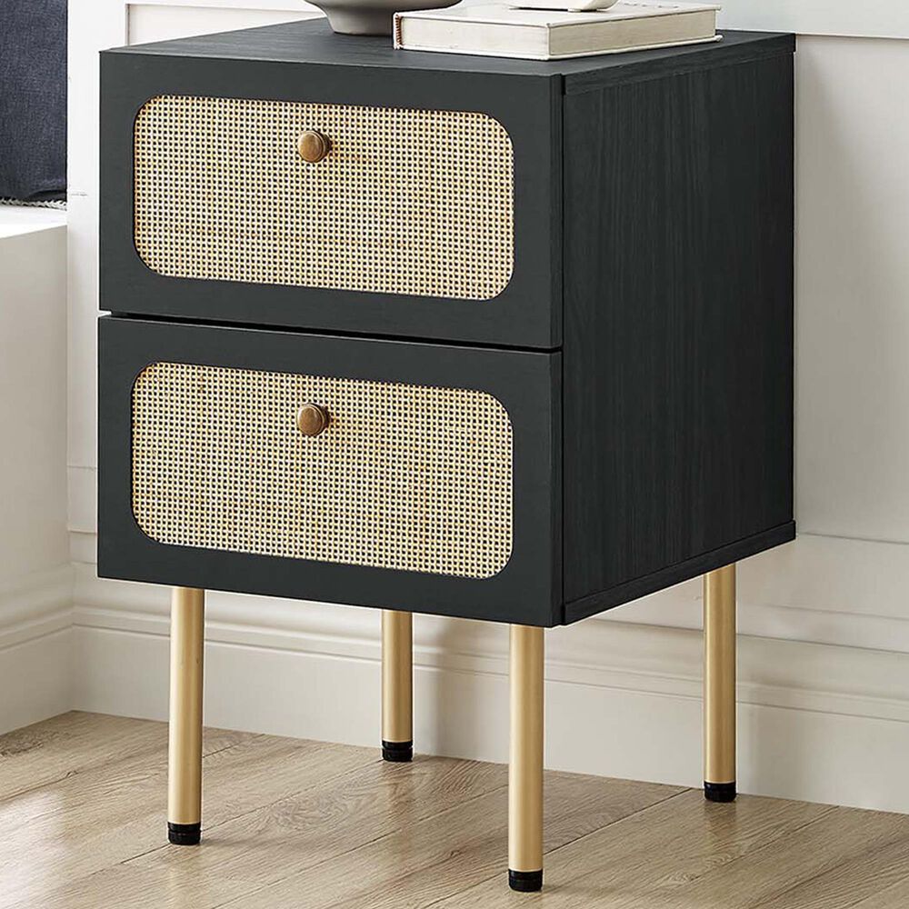 Modway Chaucer 2 Drawer Nightstand in Black, , large