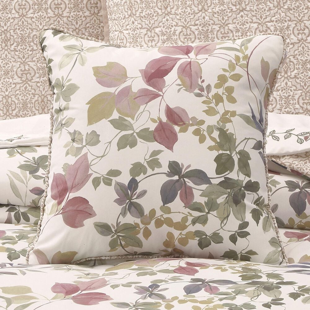 J. Queen New York Rosewood 16&quot; Square Throw Pillow in Blush, Green and Gold, , large