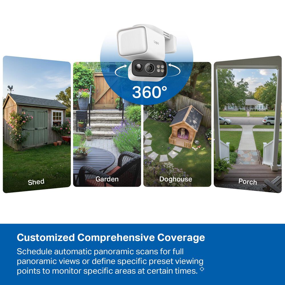 TP-Link Solar Powered Floodlight Pan Tilt Security Camera Kit in White, , large