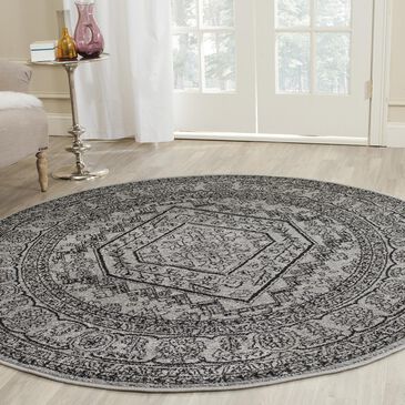 Safavieh Adirondack ADR108A-4R 4" x 4"  Silver/Black Round Rug, , large